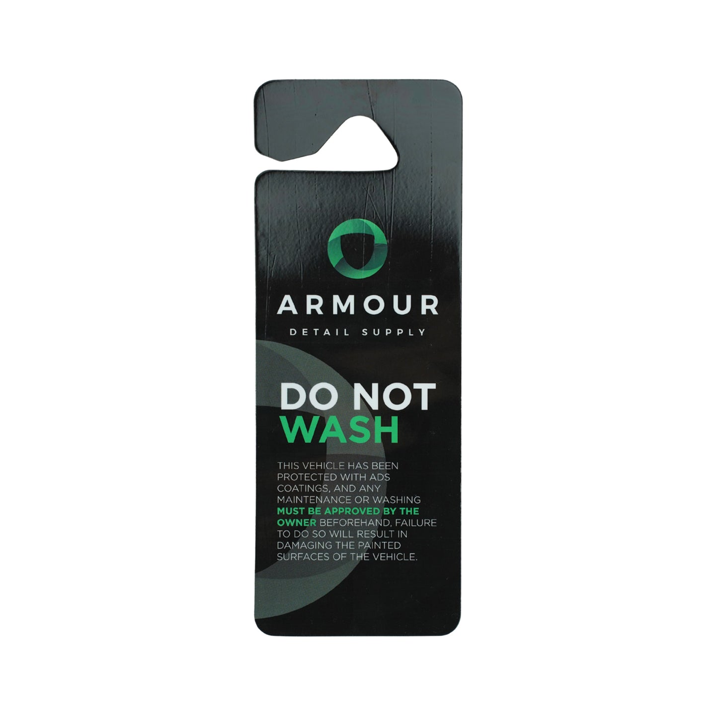 Armour “Do Not Wash” Hang-Tag